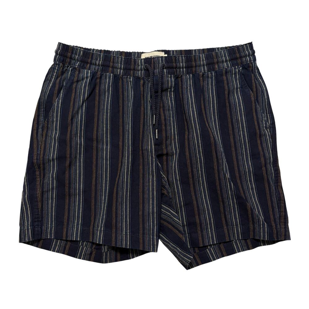 Taylor Stitch Indigo Striped The Apres Casual Shorts Men’s L Navy